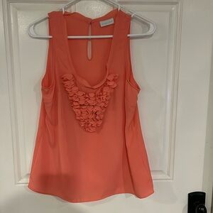 Coral sleeveless blouse